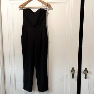 Express black strapless jumpsuit size 4